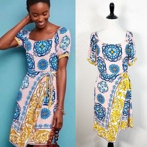 Maeve by Anthropologie Women’s Resort Pink Print Wrap Dress Size 4